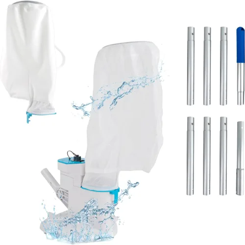 Vista 11 de Aspirador inalámbrico de hojas de piscina con bolsas de filtro dobles para piscinas sobre el suelo y enterradas, aspiradora de piscina resistente