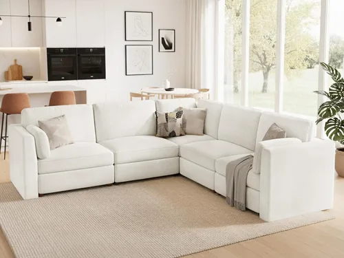 Vista 21 de CUGOAO Sofá biplaza extragrande de 83.5 pulgadas, sofás para sala de estar, sofá nube de felpilla de asiento profundo, sofá modular seccional, funda