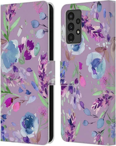Vista 193 de Head Case Designs Officially Licensed Ninola Abstract Poppies Lilac Floral Leather Wallet Case Compatible with Samsung Galaxy A07 4G