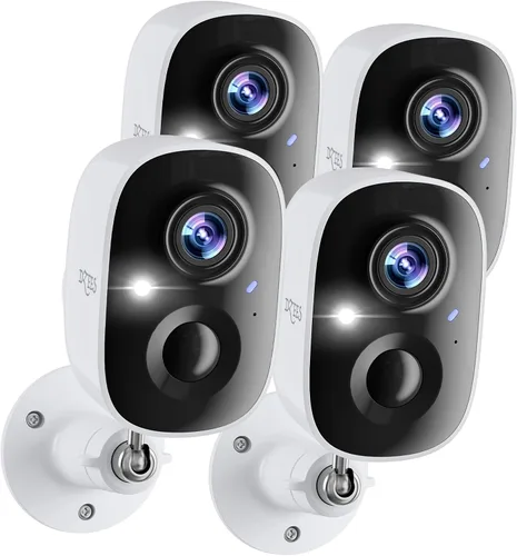 Vista 11 de Dzees Cámara de seguridad inalámbrica para exteriores - Actualización 2K 3MP batería WiFi cámara exterior inalámbrica, foco, sirena, detección