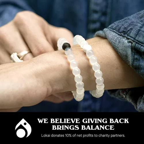 Vista 5 de Lokai Classic Beaded Bracelet for Women Men - Silicone Jewelry Fashion Bracelet Slides-On for Comfortable Fit