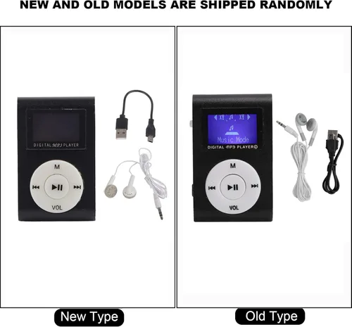 Vista 7 de Mini reproductor de MP3, pantalla LCD mini reproductor de música USB, con auriculares, reproductor de clip ultraligero, carcasa de metal, soporte