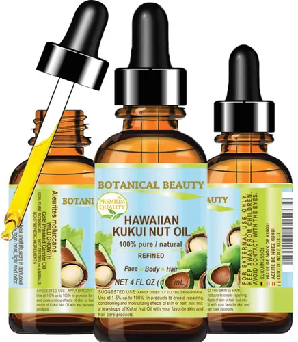 Vista 7 de Botanical Beauty KUKUI Aceite de nuez 100% puro, natural, virgen, sin refinar, aceite portador prensado en frío, 0.5 fl oz, 0.5 fl oz para cara