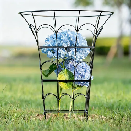 Vista 11 de Soportes de peonía para plantas de exterior, estacas de dalia de 18.5 x 22.9 pulgadas Negro