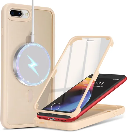 Vista 52 de Funda para iPhone 8 Plus con protector de pantalla, compatible con Magsafe, para iPhone 7 Plus, protector de pantalla integrado, funda delgada