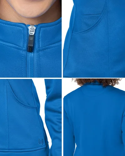 Vista 4 de Urbane Performance 9872 - Chaqueta de forro polar elástica de 3 piezas para mujer, Azul Real
