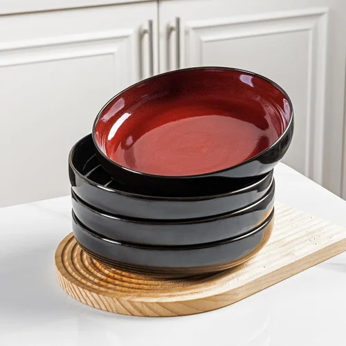 Vista 10 de LERATIO Tazones grandes de cerámica para pasta de 8.5'', tazones de 36 oz para servir pasta, juego de 4 para cocina, tazones anchos para fruta