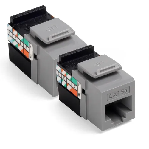 Vista 22 de Leviton Adaptador QuickPort de 8 cables Cat 5e, enchufe Jack, paquete de 10, 5G108-AW5, blanco