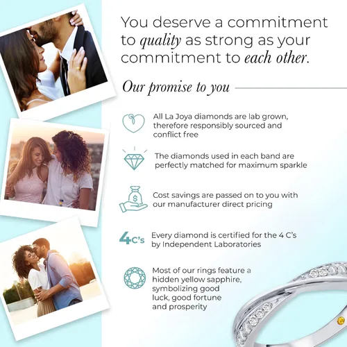 Vista 4 de La Joya 14 CT TW Certified Lab Created Diamond Bands for Women - Solid 10k Yellow or White Gold Diamond Wedding Rings, Anniversary Bands, Promise