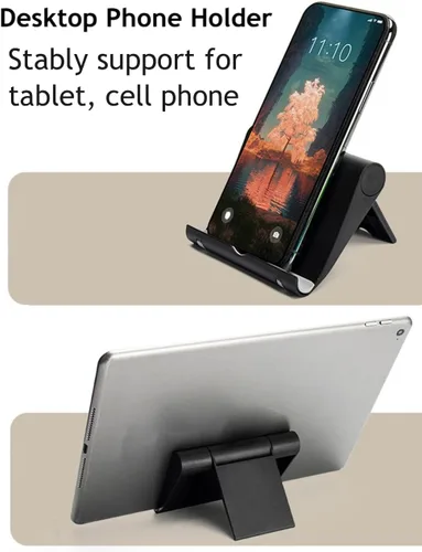 Vista 2 de Soporte para teléfono celular para escritorio, soporte plegable para teléfono celular, soporte para tablet para escritorio, soporte para teléfono