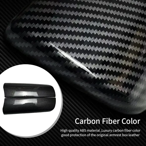 Vista 2 de Cubiertas de caja de consola central para BMW Serie 7 F01 F02 2009-2015 Color de fibra de carbono interior reposabrazos cubierta panel proteger