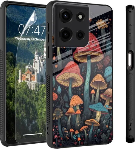 Vista 22 de Funda para Motorola Moto Edge 2022, cubierta trasera de vidrio templado con protector de pantalla, protección a prueba de golpes para Motorola Moto