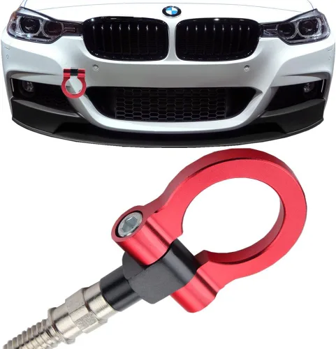 Vista 8 de JGR Track Racing Style - Gancho de remolque con tornillo de aluminio CNC para la defensa delantera y trasera del BMW, Negro