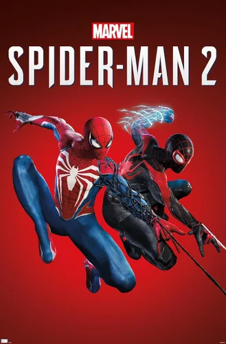 Vista 9 de Trends International Marvel's Spider-Man 2 - Póster de pared de arte con llave, 22.4 pulgadas de largo x 14.7 pulgadas, versión enmarcada de madera
