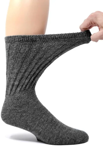 Vista 2 de WARRIOR ALPACA SOCKS - Regular Weight - Therapeutic Diabetic - Loose Extra Wide Top - Unisex