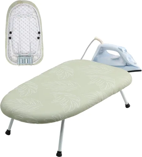 Vista 9 de Mini tabla de planchar de mesa, tabla de planchar compacta y plegable, tubo de acero grueso con cubiertas resistentes al calor, soporte de hierro