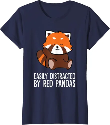 Vista 60 de Red Panda Love Easily Distracted By Red Pandas T-Shirt Asphalt Grey