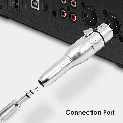 Vista 6 de XLR - Adaptador de audio hembra de 3 pines a 1/4 de pulgada y 0.250 in, adaptadores de conversión de grado profesional, cable de audio, cable