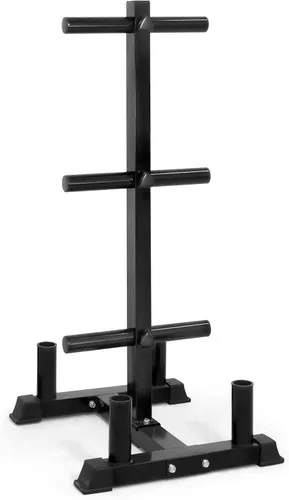 Vista 9 de CAP Olympic Bumper Plate Tree Rack with Barbell Holders, Heavy-Duty Weight Plate Storage Rack for Home Gym, Steel Olympic Plate Organizer Stand