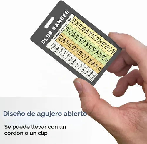 Vista 3 de Tarjeta de tabla de rango de palos de golf, fácil de transportar con tamaño de tarjeta de crédito, resistente tarjeta de golf para golfistas Card