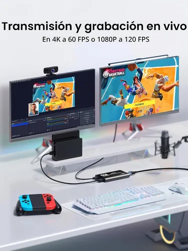 Vista 4 de XIIXMASK Tarjeta de captura HDMI USB 3.0, captura 4K60FPS con paso a través Negro