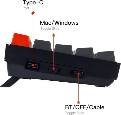 Vista 7 de Keychron K12 - Teclado mecánico inalámbrico Bluetooth intercambiable en caliente con interruptor de plátano óptico 61 teclas compacto