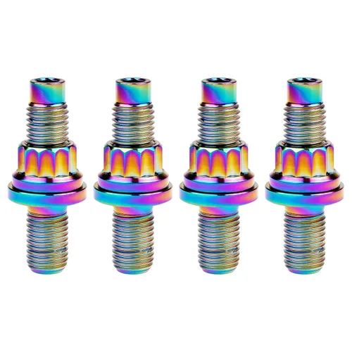 Vista 9 de Tornillo de titanio M8 M10x45 54 55 2.559 in paso 1.25 Kit de pernos de escape automotriz Kit tornillos, tuercas y arandelas Kit de 4 piezas