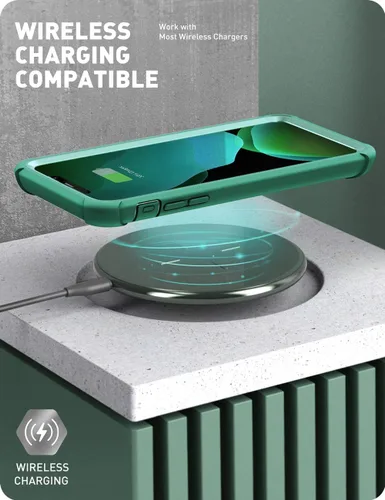 Vista 6 de i-Blason Ares - Funda para iPhone 11 de 6.1 pulgadas (versión 2019), funda transparente resistente de doble capa con protector de pantalla integrado