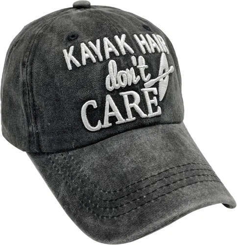 Vista 3 de Waldeal Women's Kayak Hair Don't Care Hat, Denim Washed Adjustable Baseball Cap