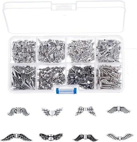 Vista 31 de Megapet - Cuentas espaciadoras de plata antigua estilo tibetano para fabricación de joyas, Metal