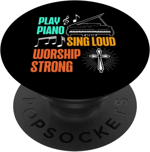 Vista 6 de Juega piano cantar en voz alta adoración fuerte reproductor de piano amante de la música PopSockets MagSafe PopGrip para iPhone
