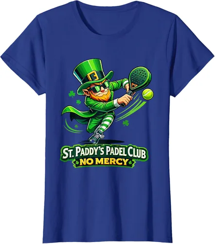 Vista 10 de St Patricks Day St Paddys Padel Club No Mercy Paddle Tennis T-Shirt
