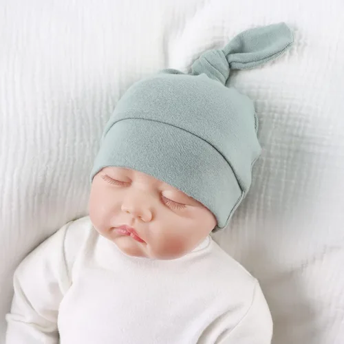 Vista 6 de Gorros para recién nacidos de algodón para recién nacidos, para otoño, invierno, bebés, niñas de 0 a 12 meses