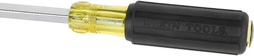 Vista 4 de Klein Tools 600-8 desarmador de cabeza plana con punta keystone de 3/8 pulgadas, mango cuadrado resistente de 8 pulgadas, negro