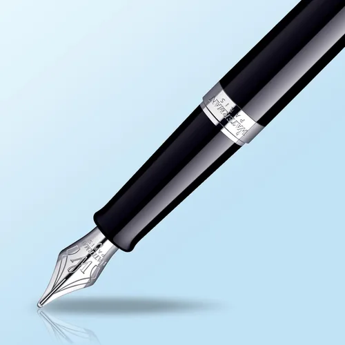 Vista 4 de Waterman - Pluma estilográfica negra con embellecedor dorado Hemisphere, Negro