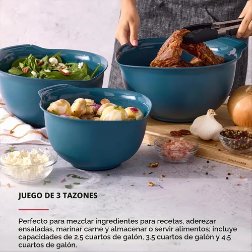 Vista 3 de KitchenAid Cuencos de mezcla universales de plástico anidables