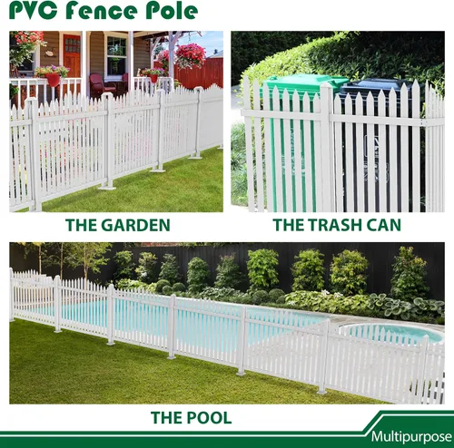 Vista 6 de Poste de 32 pulgadas: accesorios de columna de PVC de valla de vieira para animales y patio