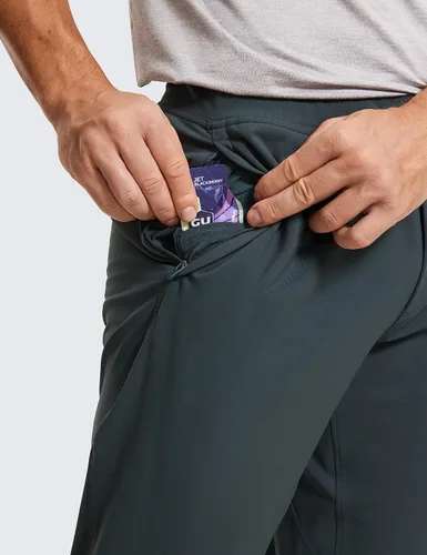 Vista 4 de CRZ YOGA Pantalones deportivos de golf elásticos en 4 direcciones con bolsillos de 30 pulgadas para hombre, pantalones de trabajo, gimnasio