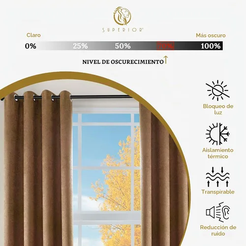 Vista 4 de SUPERIOR Cortinas opacas, aisladas, cortina con bloqueo solar para dormitorio, casa de campo, ventana de sala de estar, tejido térmico, colección