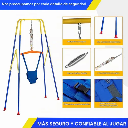 Vista 5 de Juego de puente para bebé con estante colgante ajustable para niños pequeños juguetes para bebé (azul2#)