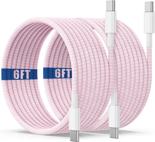 Vista 8 de Cable de carga USB C a C de 6 pies, 60 W, cable de carga rápido tipo C a C para Apple iPhone 17 Pro Max/17 Air/16 Pro Max/15 Plus, MacBook Pro