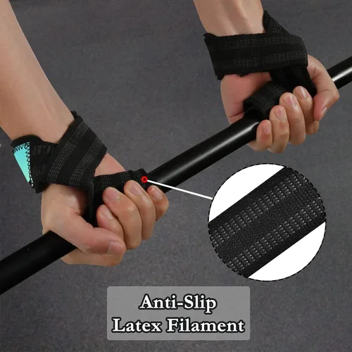 Vista 6 de Light Blue Gradient Lifting Wrist Straps 26" Neoprene Padded Deadlift Straps for Workout, Gym, Powerlifting, Bodybuilding