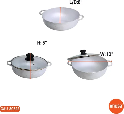 Vista 8 de IMUSA Caldero - Olla con tapa de cristal de 2 cuartos de galón, 7.9 in, aluminio fundido, perfecta para servir grupos pequeños, asas remachadas
