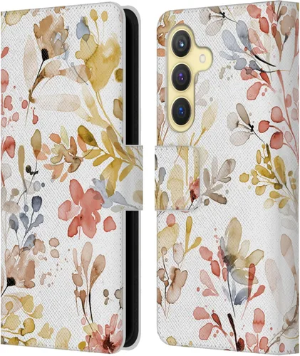 Vista 24 de Head Case Designs Officially Licensed Ninola Beige Wild Grasses Leather Wallet Case Compatible with Samsung Galaxy A07 4G