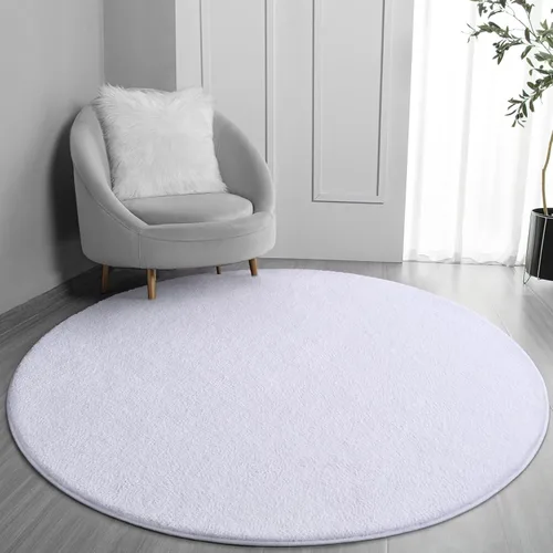 Vista 19 de FlyDOIT Alfombras redondas para dormitorio, sala de estar, 4 x 4, color negro, súper suaves, cómodas, gruesas, de espuma viscoelástica, alfombra