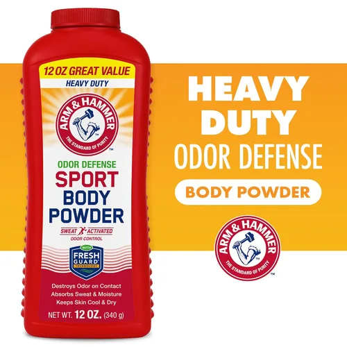 Vista 3 de Arm & Hammer Polvo corporal deportivo, polvo para hombres y mujeres, sensación fresca, sin talco, defensa de olores sin aluminio con bicarbonato