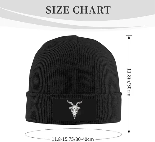 Vista 3 de Beanie Slouchy Knit Skull Cap Warm Hats Baphomet Satan Goat Winter Beanie Hat