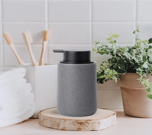 Vista 8 de Clasin Home Dispensador de jabón de manos de resina con bomba fácil de presionar, dispensador de jabón líquido recargable con acabado similar a