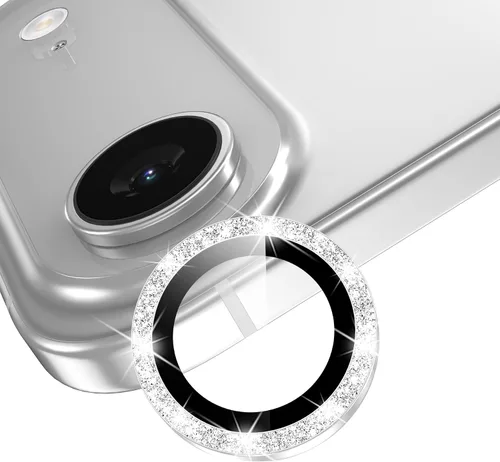 Vista 31 de YWXTW Protector de lente de cámara para iPhone 15/15 Plus/16e/ 17e, anillo de metal antiarañazos individual protector de pantalla de vidrio templado