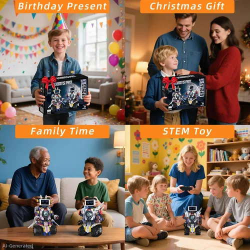 Vista 6 de Robot 5 en 1 para niños de 8 a 12 años, control remoto y robótica programable por APP, juguetes de codificación visual - kit educativo de ciencias